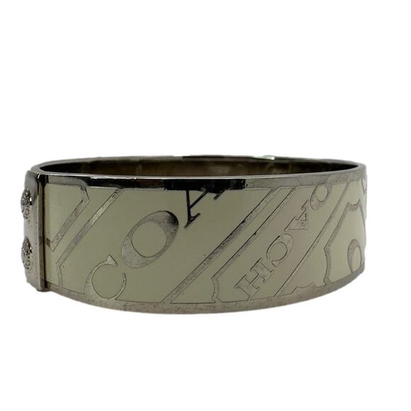 Coach Off White and Silver Bangle Bracelet - Picture 3 of 6